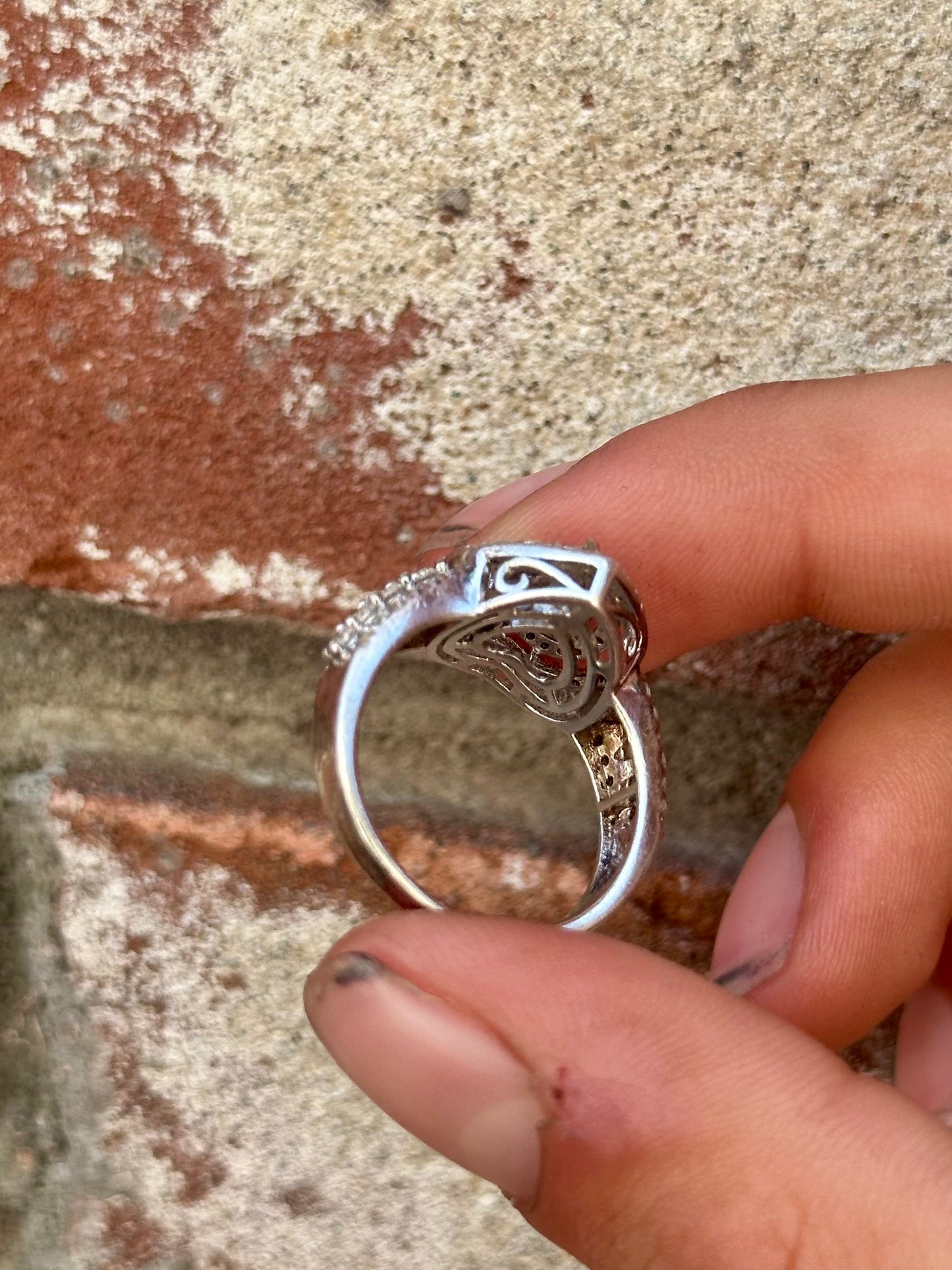 Vintage cz heart ring