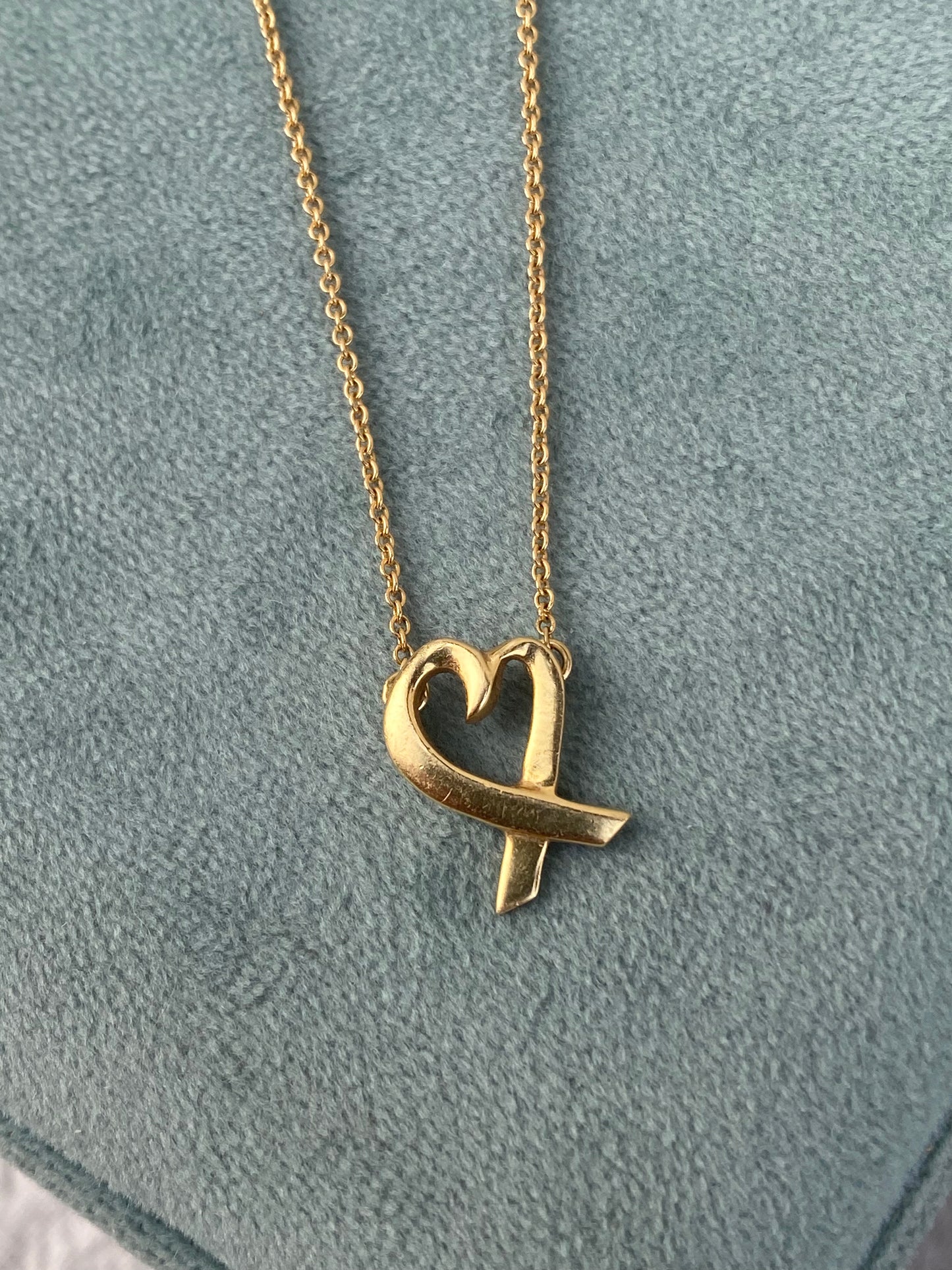 18kt 16" t&co heart pendant necklace