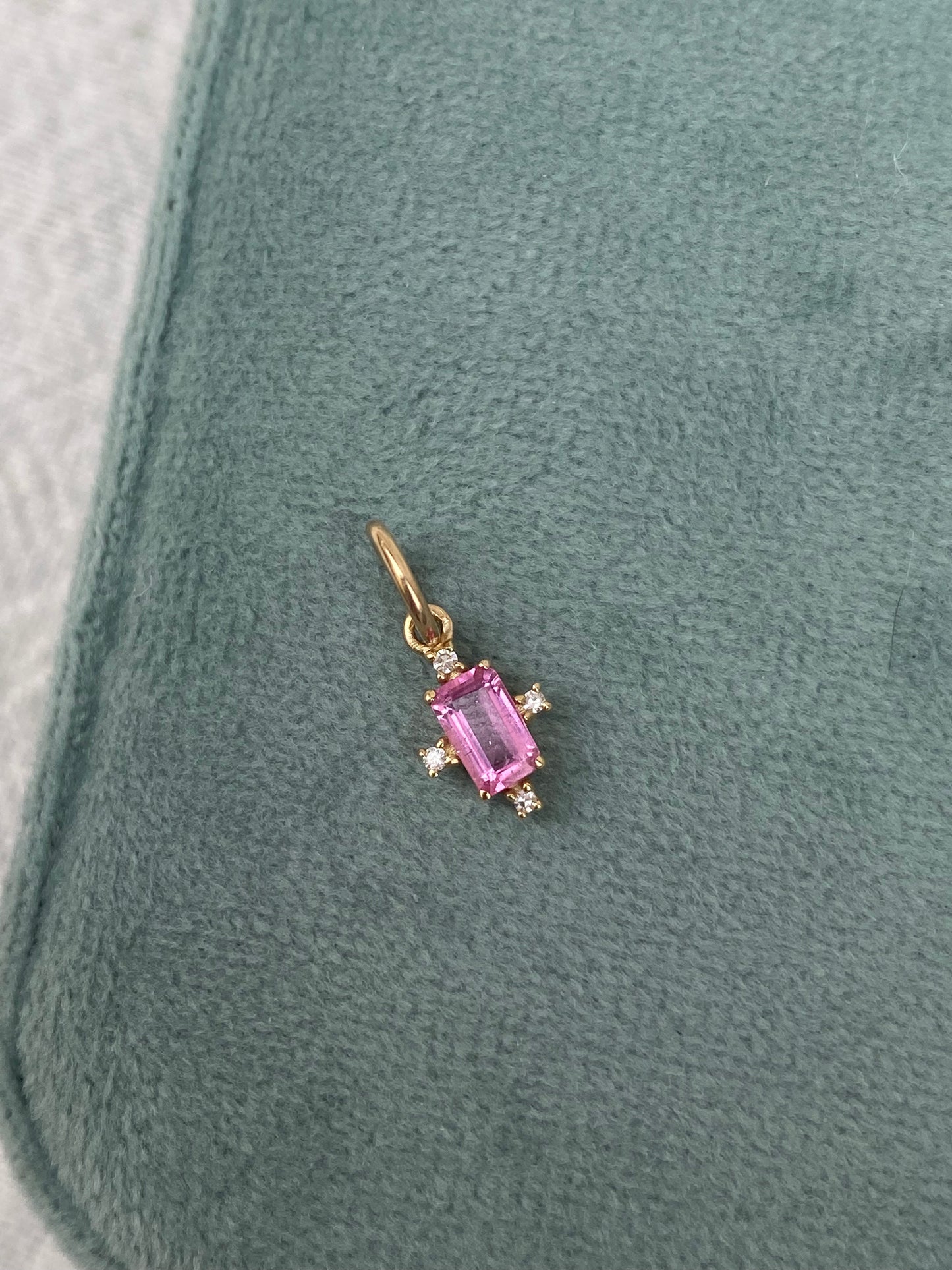 14kt tourmaline diamond pendant