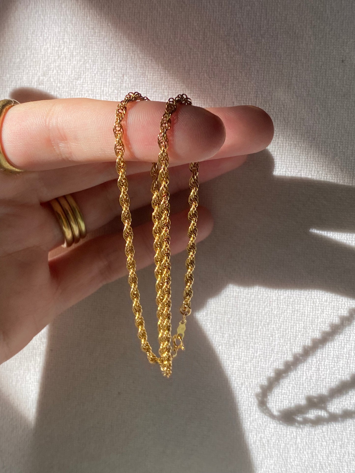 14kt 14" vintage rope chain