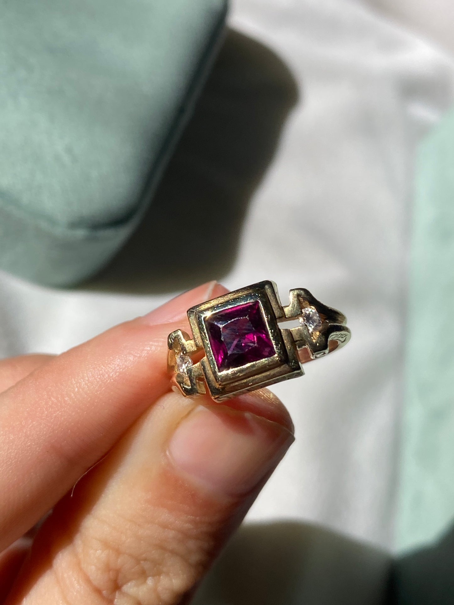 14kt vintage ruby diamond ring