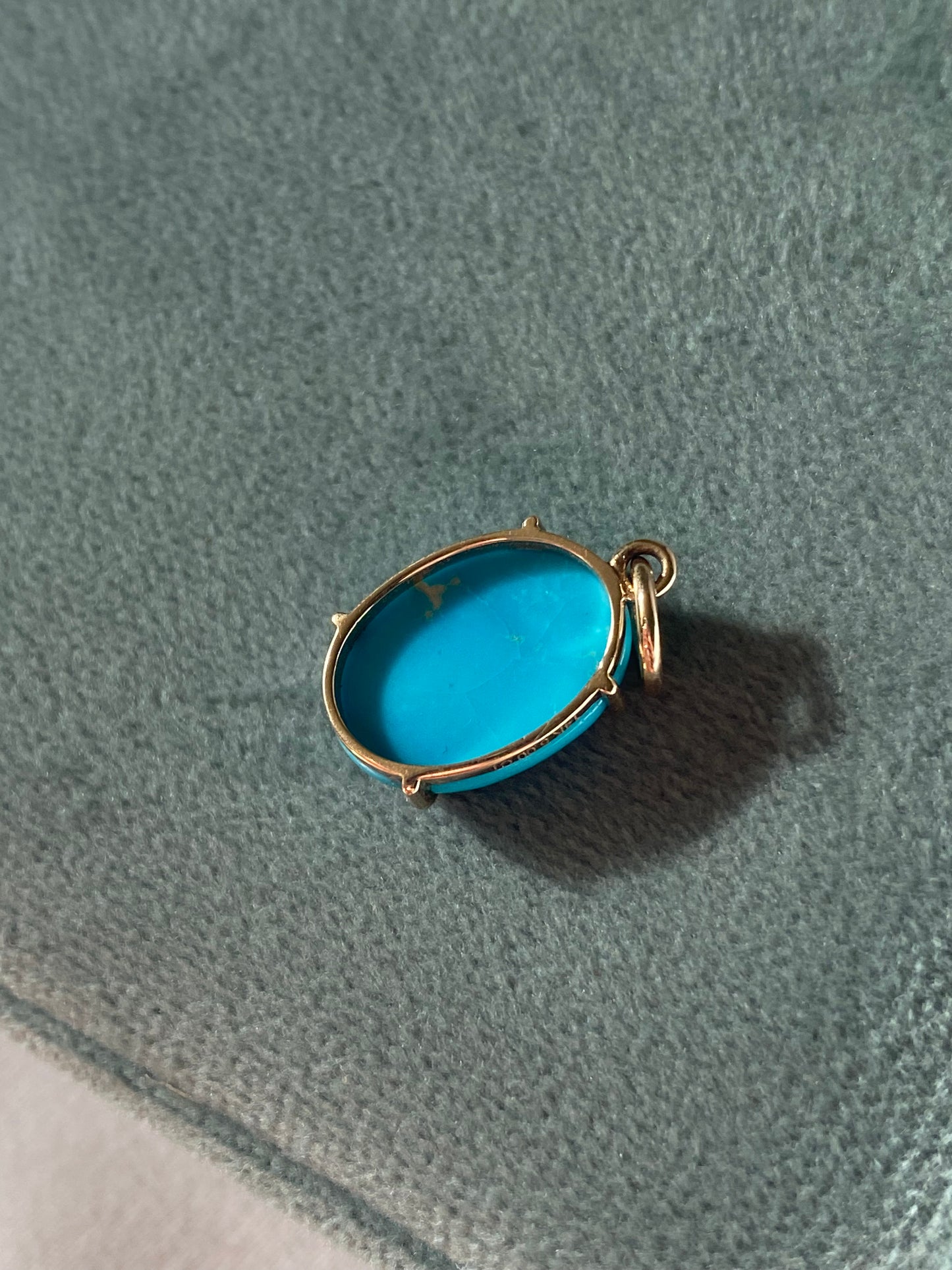 14kt 5ctw turquoise pendant