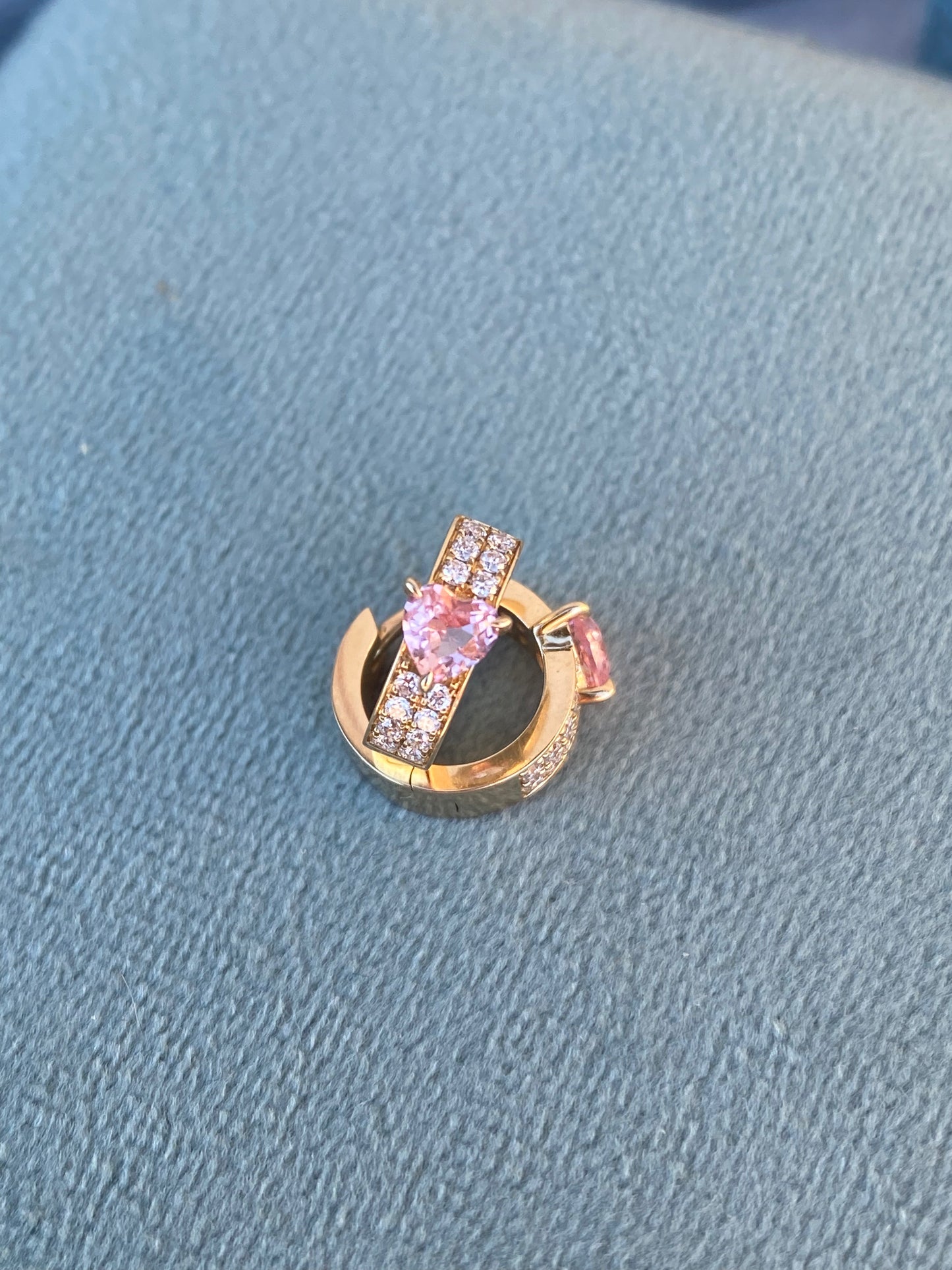 14kt sapphire diamond huggies