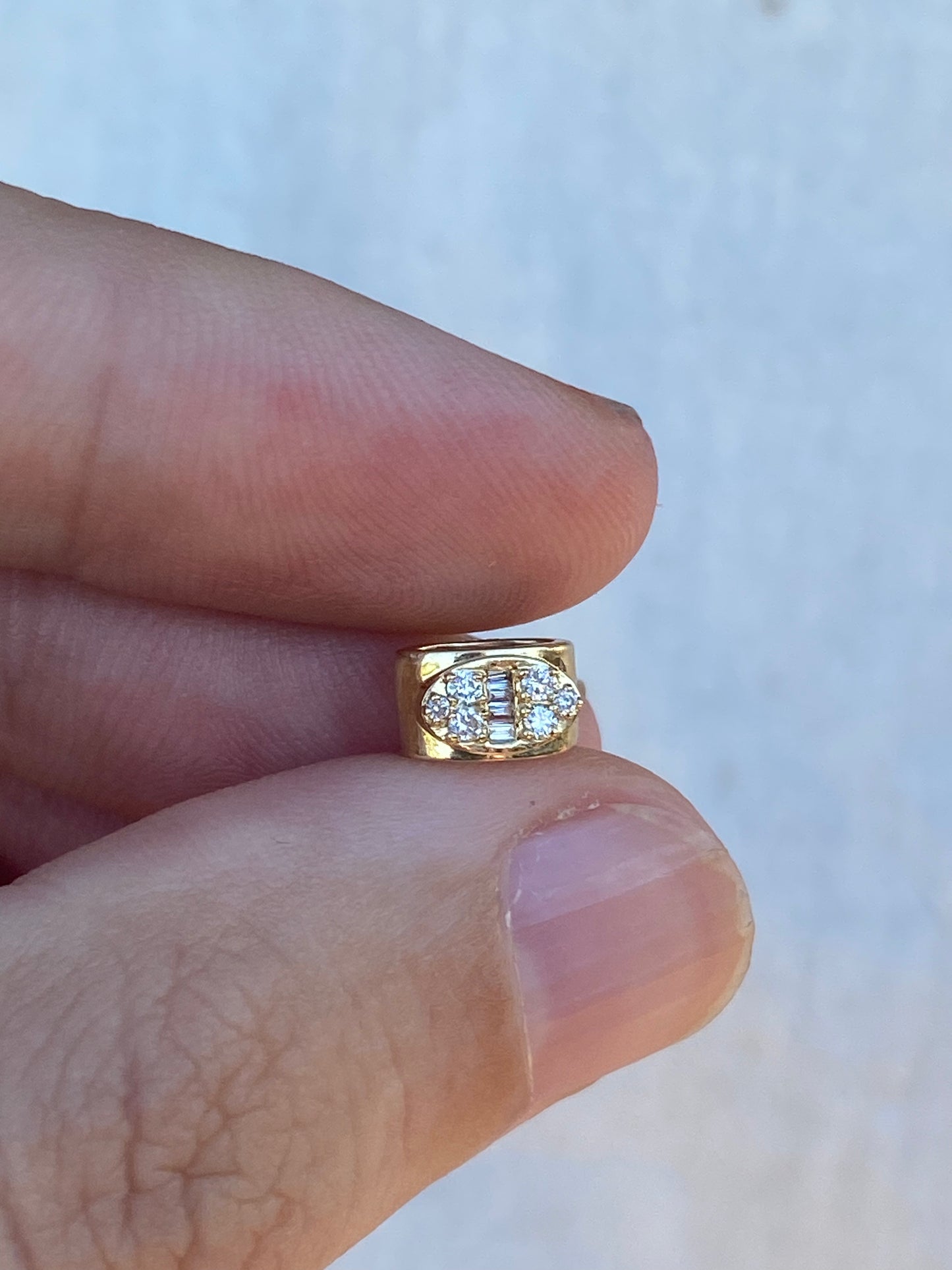 14kt double sided diamond spacer, eye & flower