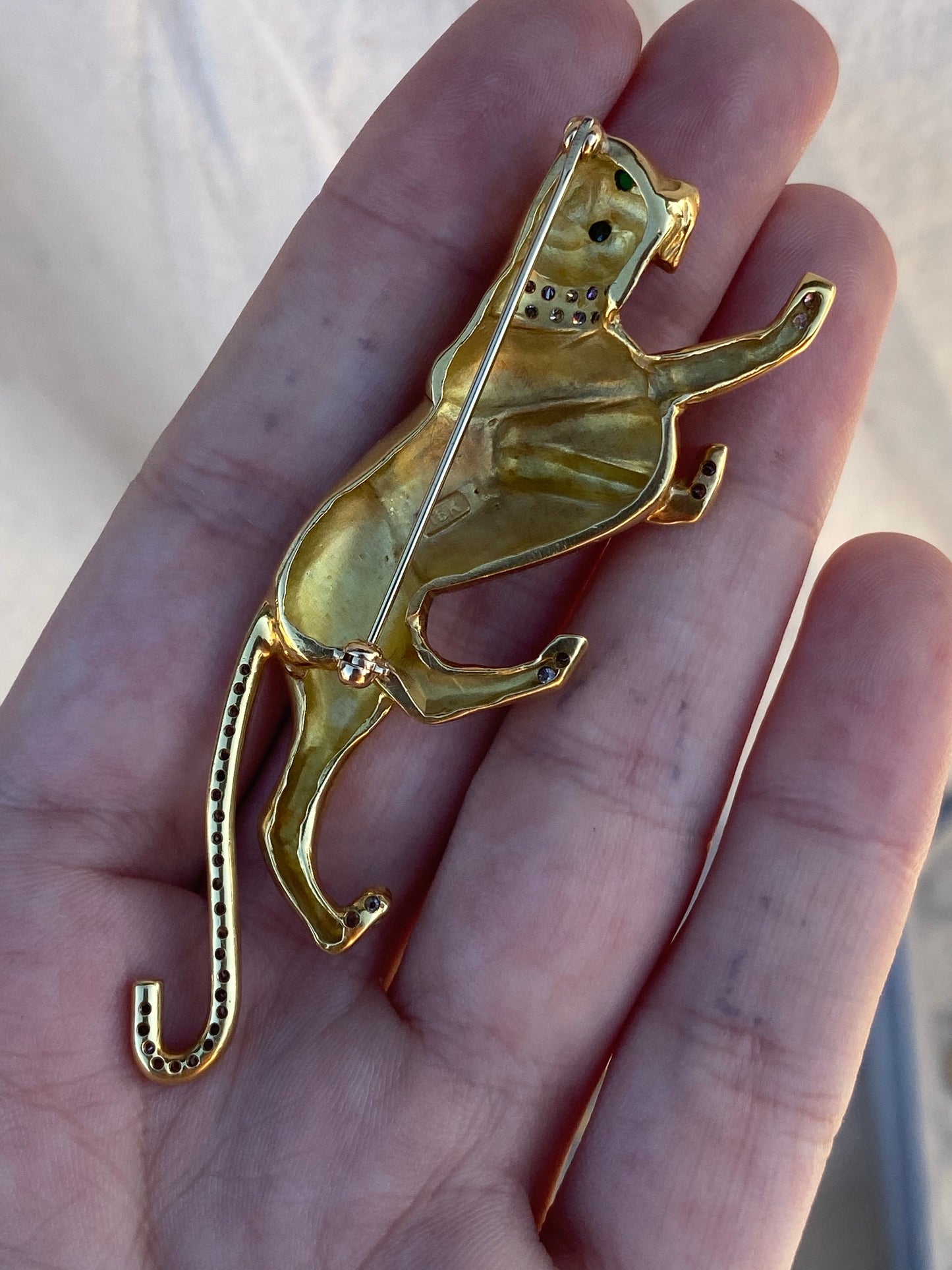 18kt diamond emerald panther