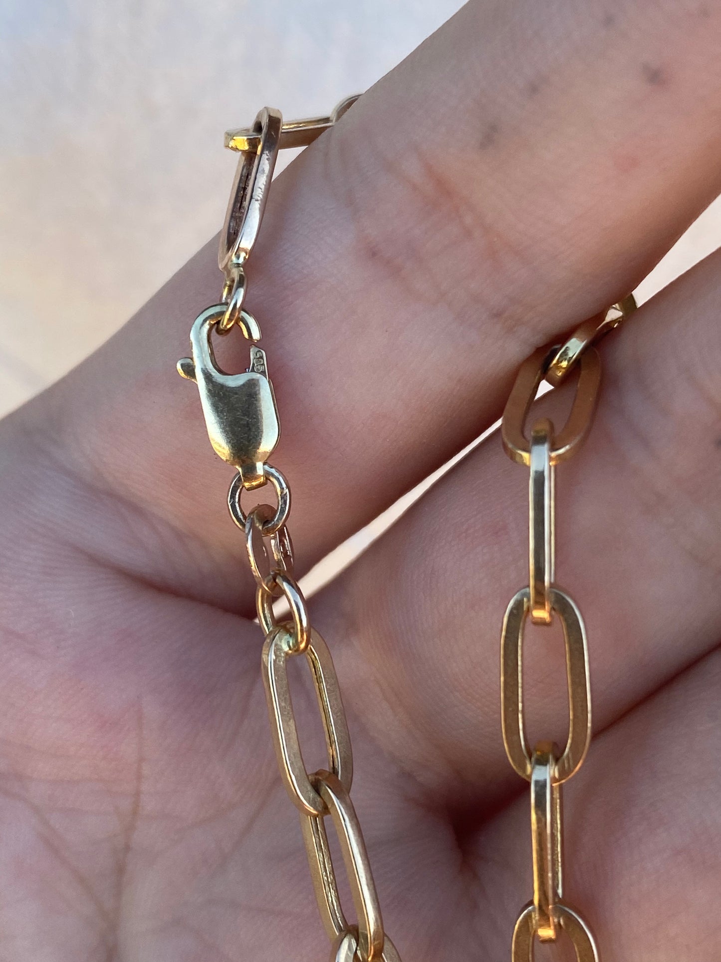 14kt 20" vintage paperclip link necklace