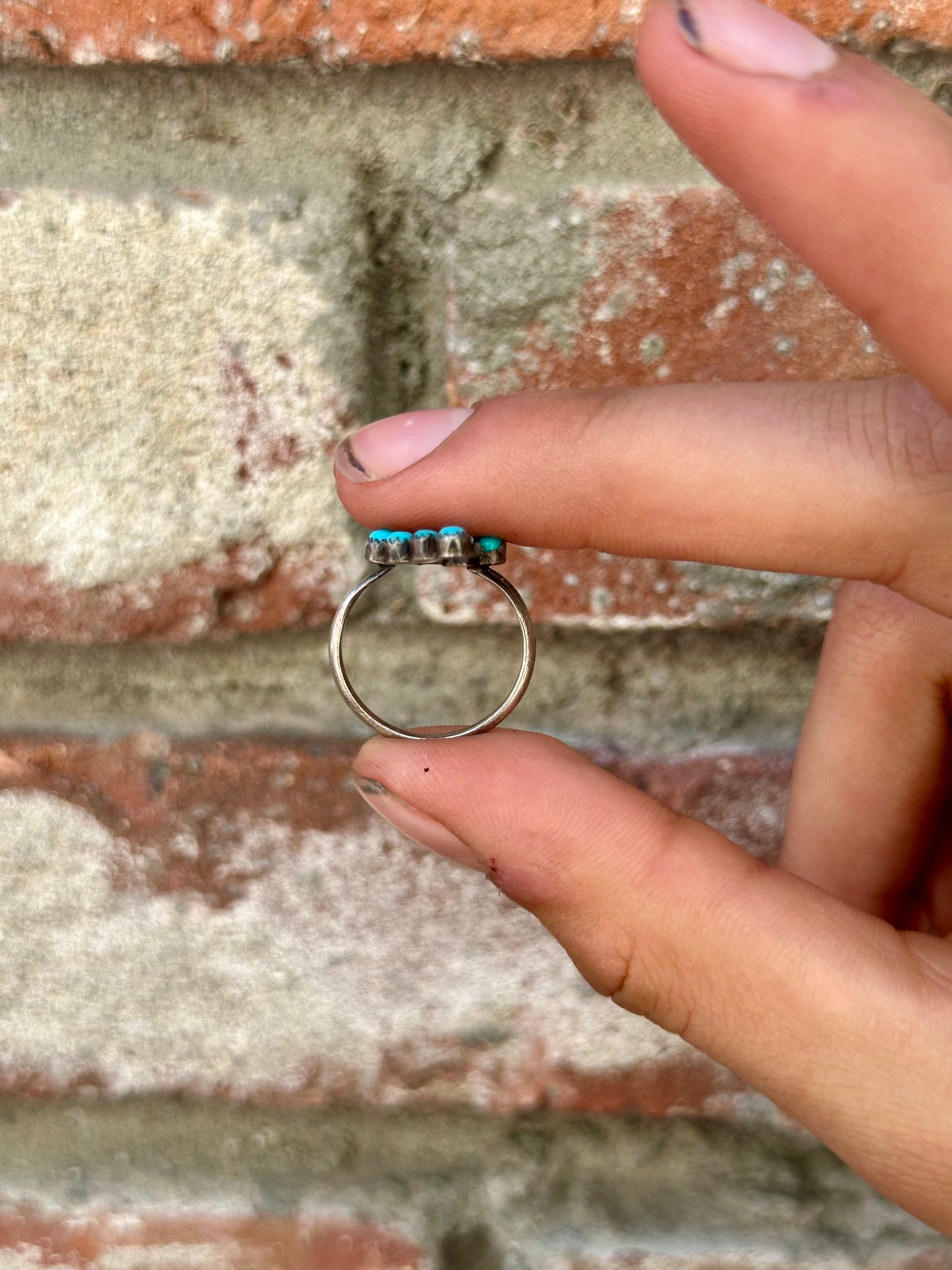vintage zuni style Native American turquoise ring