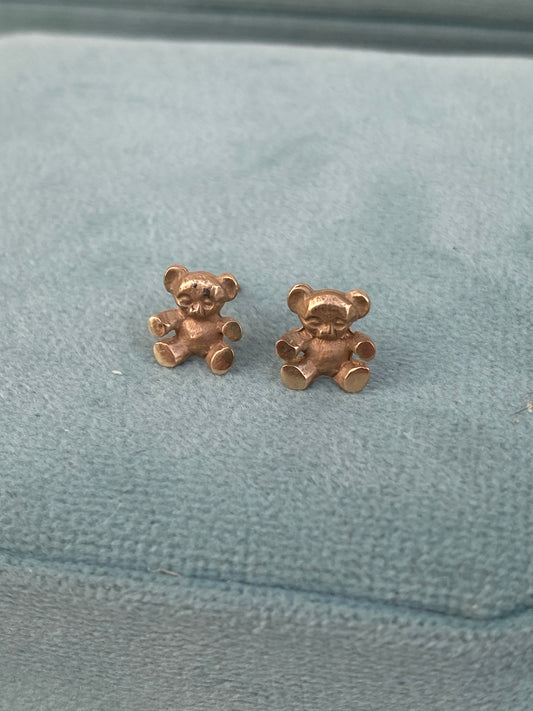 14kt vintage teddy studs