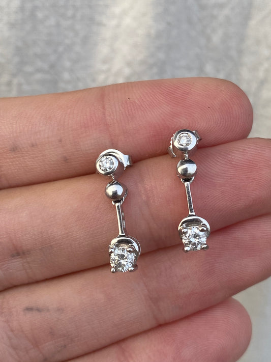 14kt WG diamond drop earrings