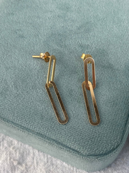 18kt vintage paperclip earrings
