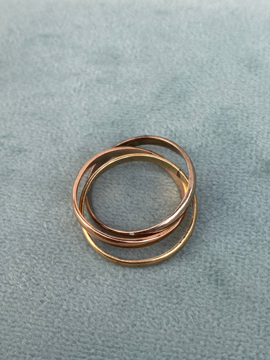18kt vintage tritone ring
