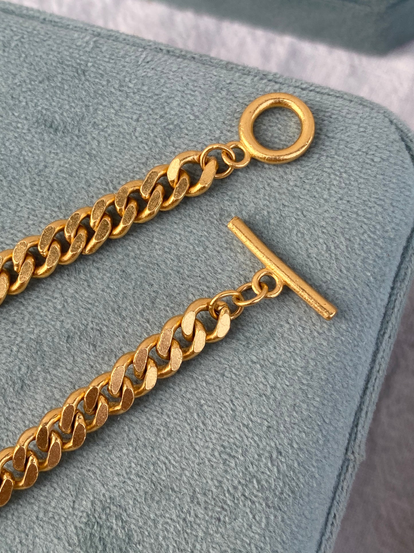 24kt 6.75" solid cuban bracelet