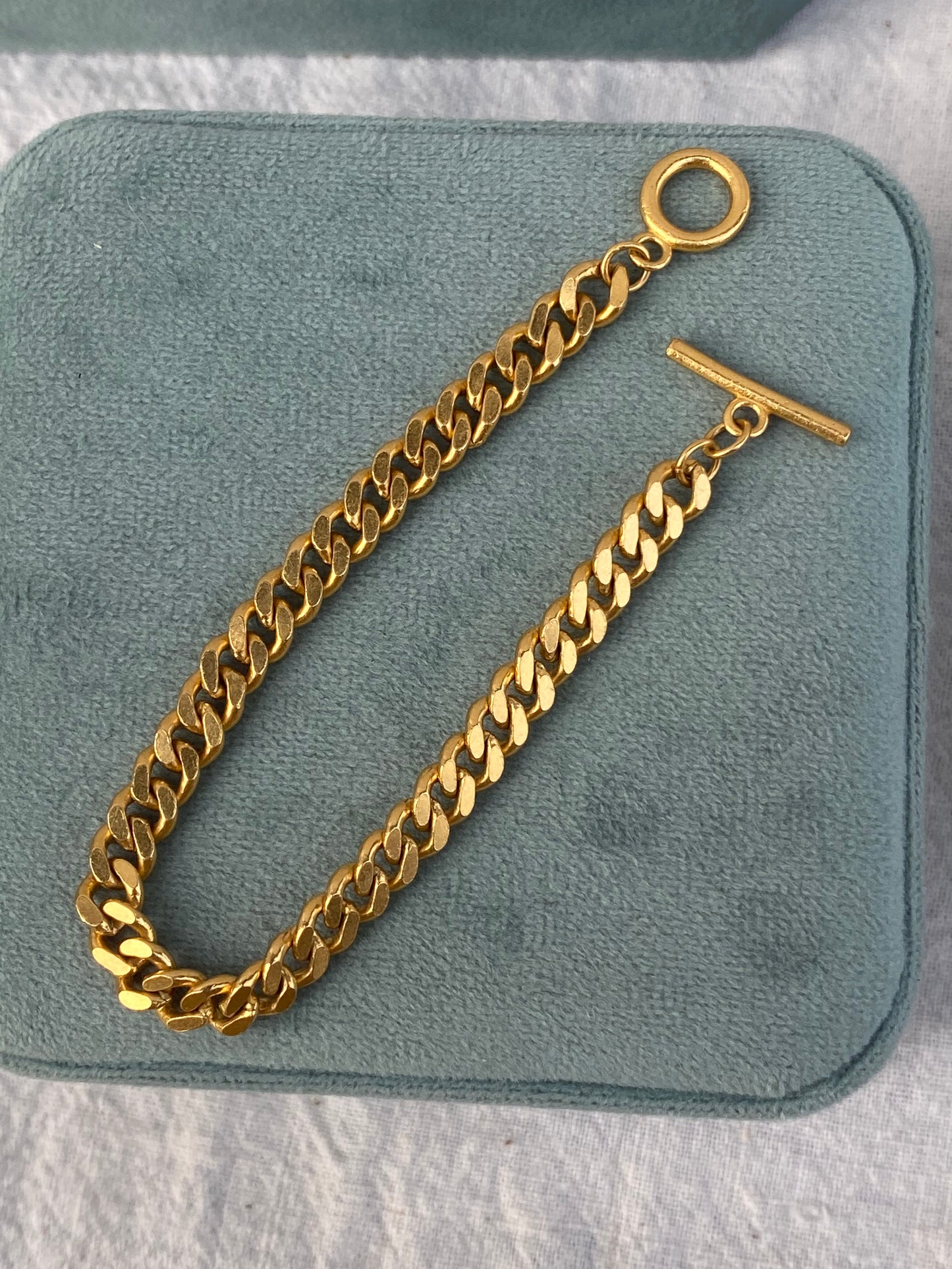 24kt 6.75" solid cuban bracelet