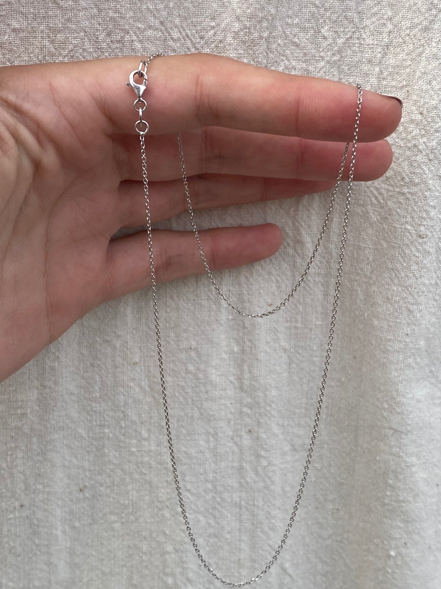 14kt 18" white gold chain