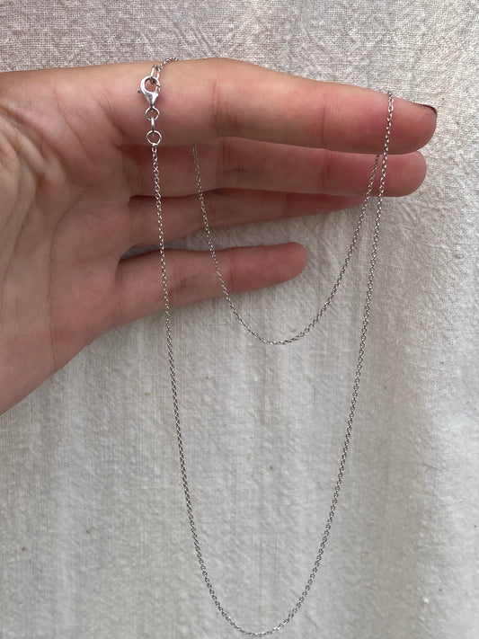 14kt 18" white gold chain