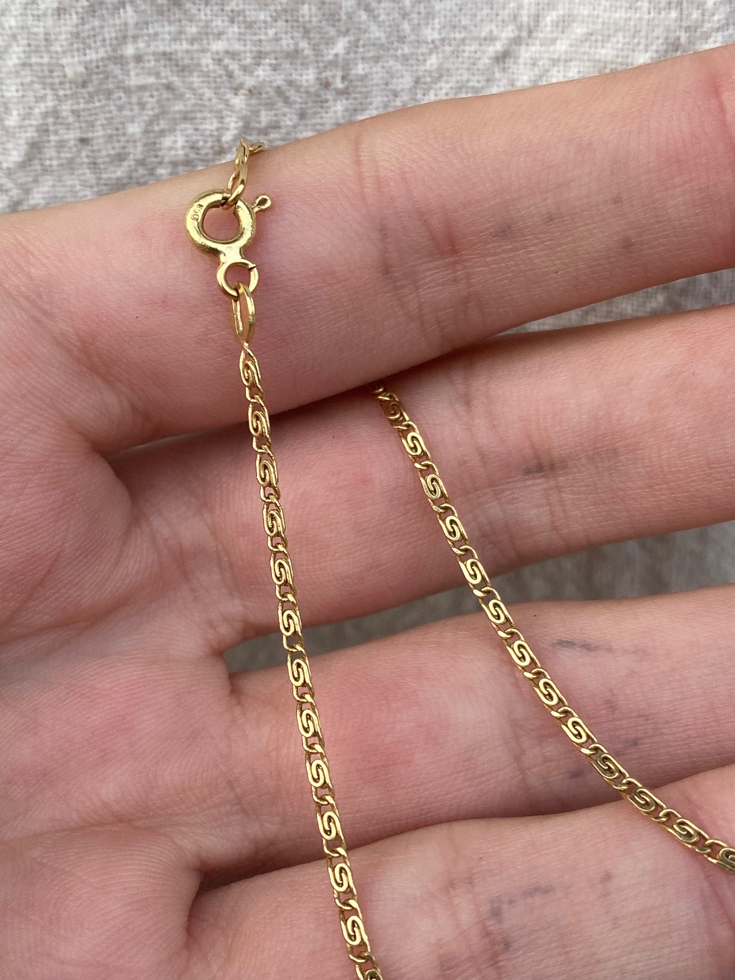 18kt 16" snail chain