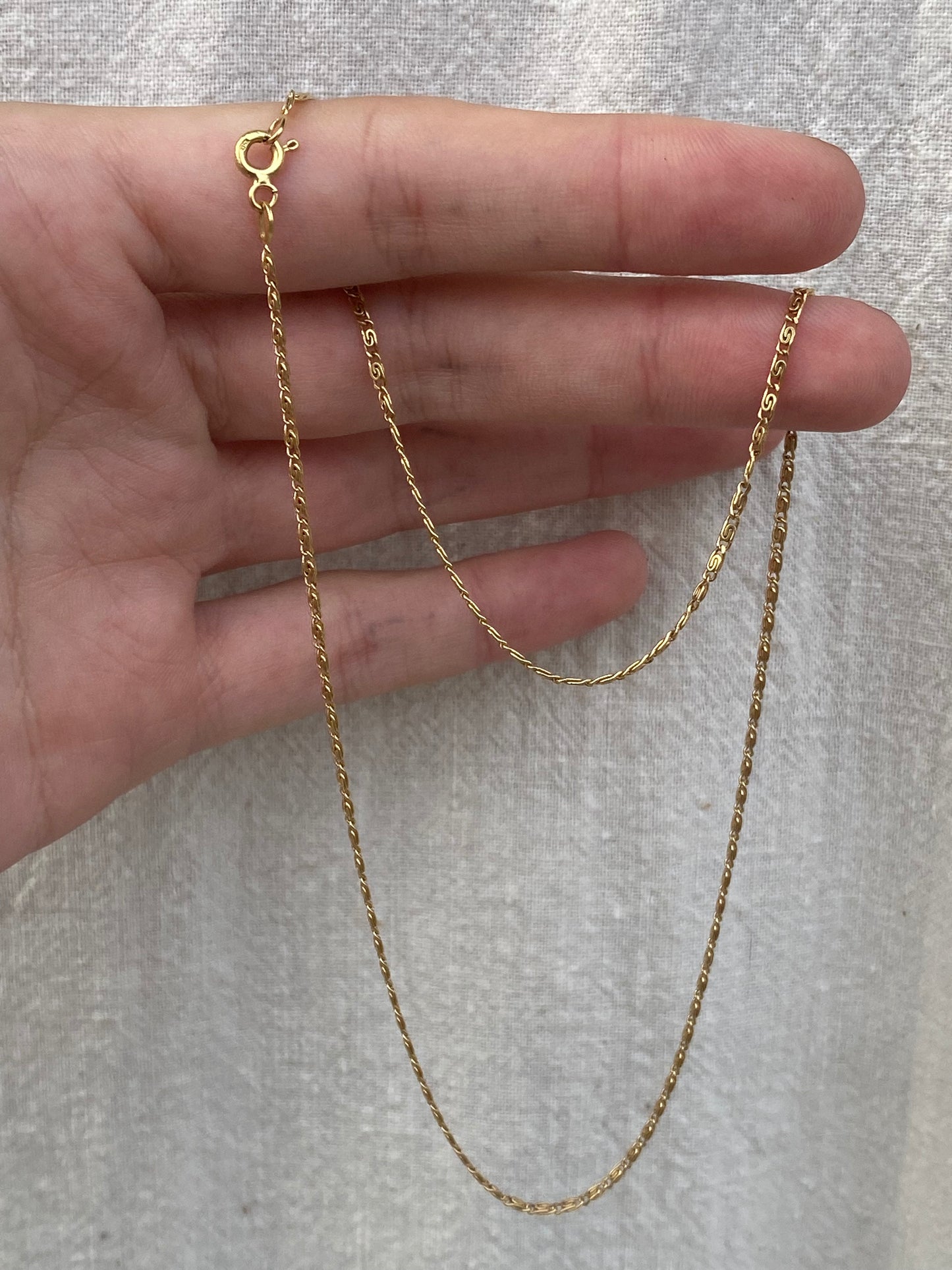 18kt 16" snail chain