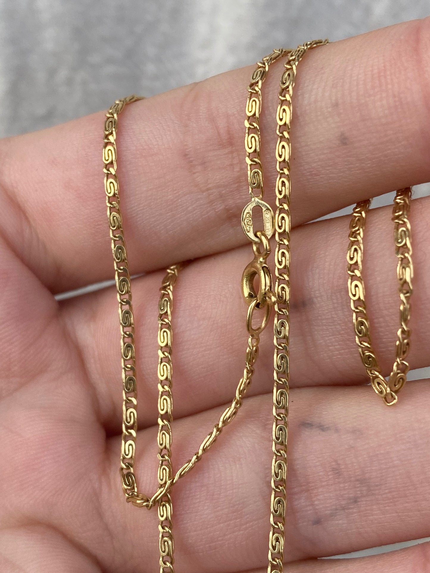 18kt 16" snail chain
