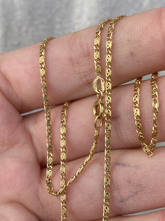 18kt 16" snail chain