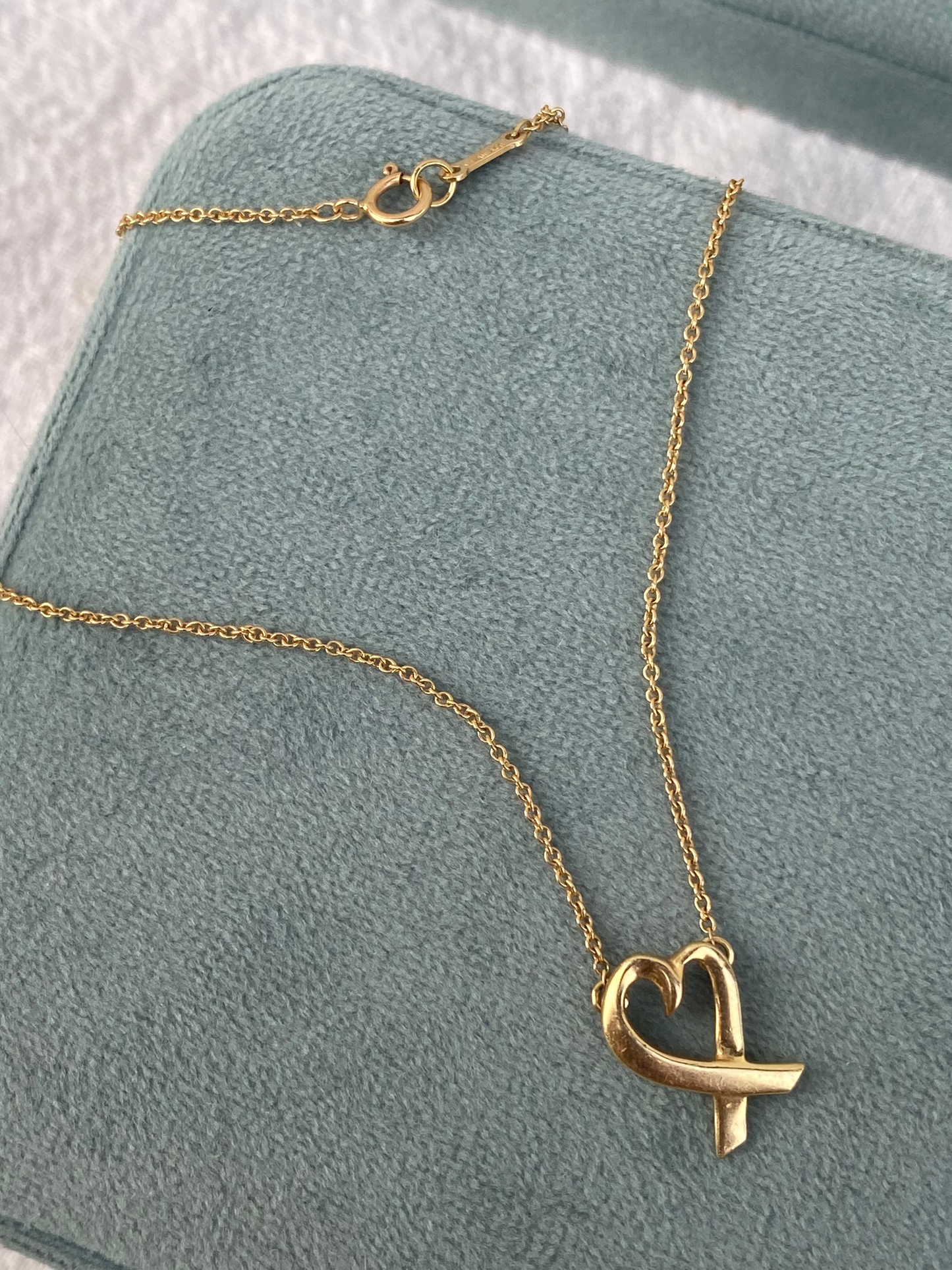 18kt 16" t&co heart pendant necklace