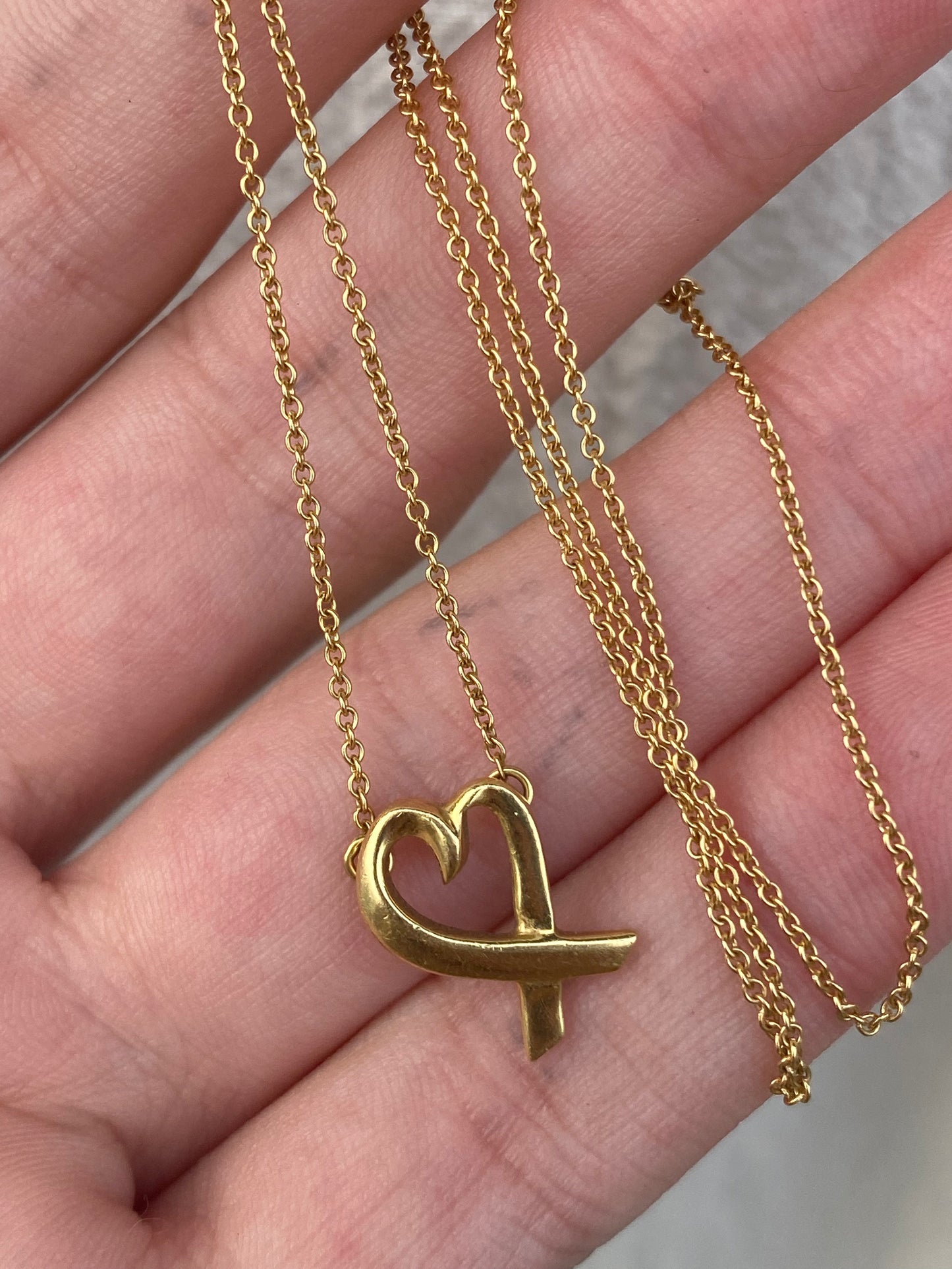 18kt 16" t&co heart pendant necklace