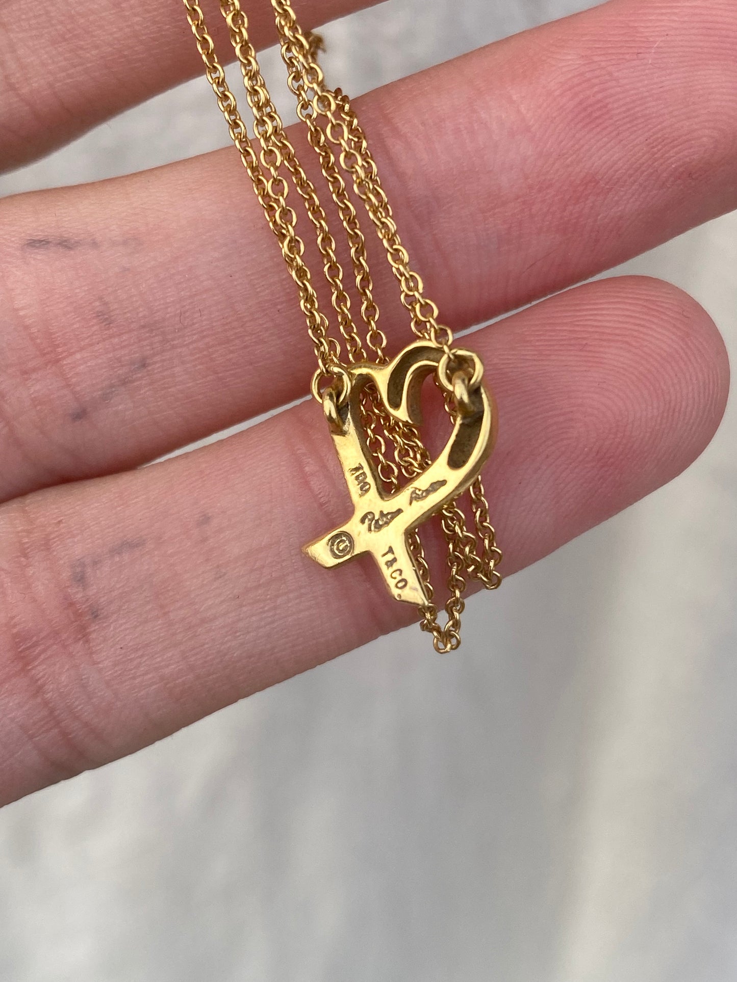 18kt 16" t&co heart pendant necklace