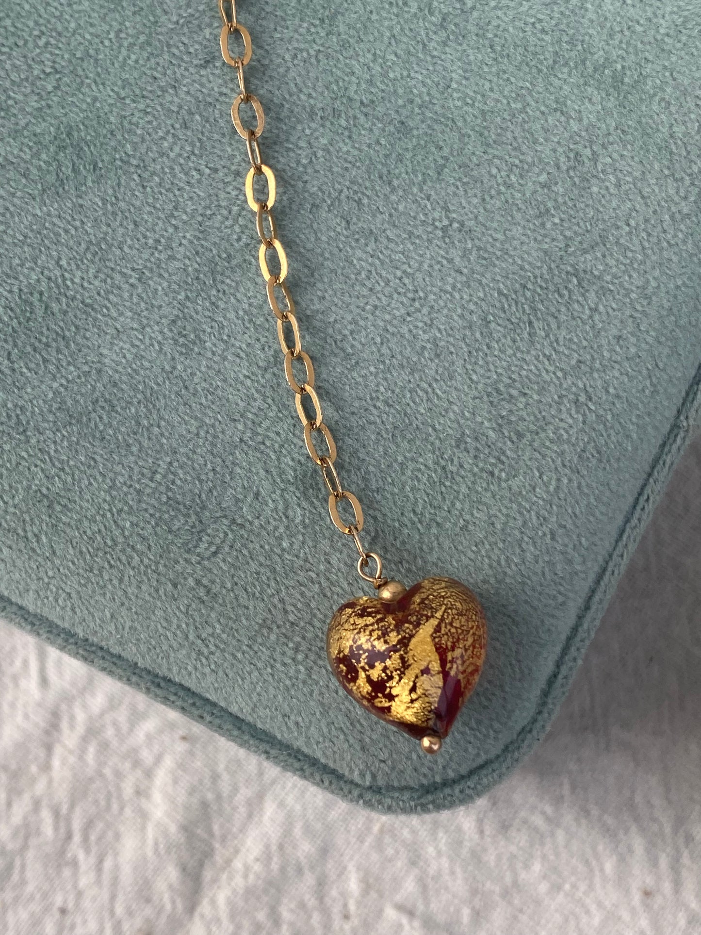 14kt 17" morono glass necklace