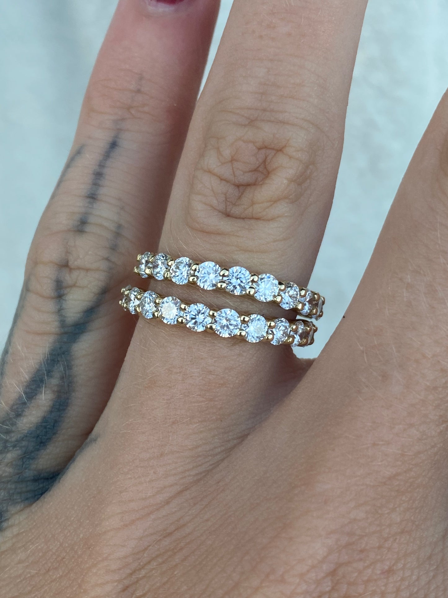 14kt 1.02ctw lab diamond half eternity ring