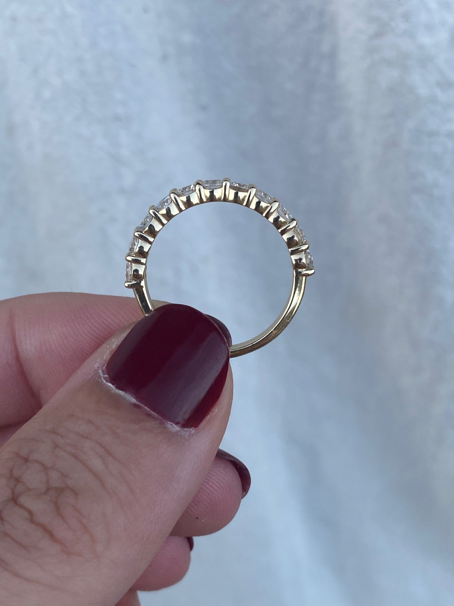 14kt 1.02ctw lab diamond half eternity ring