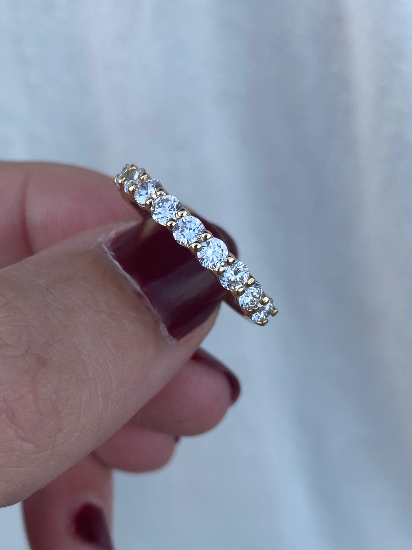 14kt 1.02ctw lab diamond half eternity ring