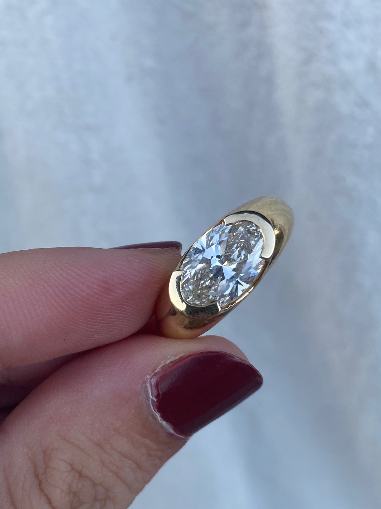 14kt 3.01ctw oval cut lab diamond ring