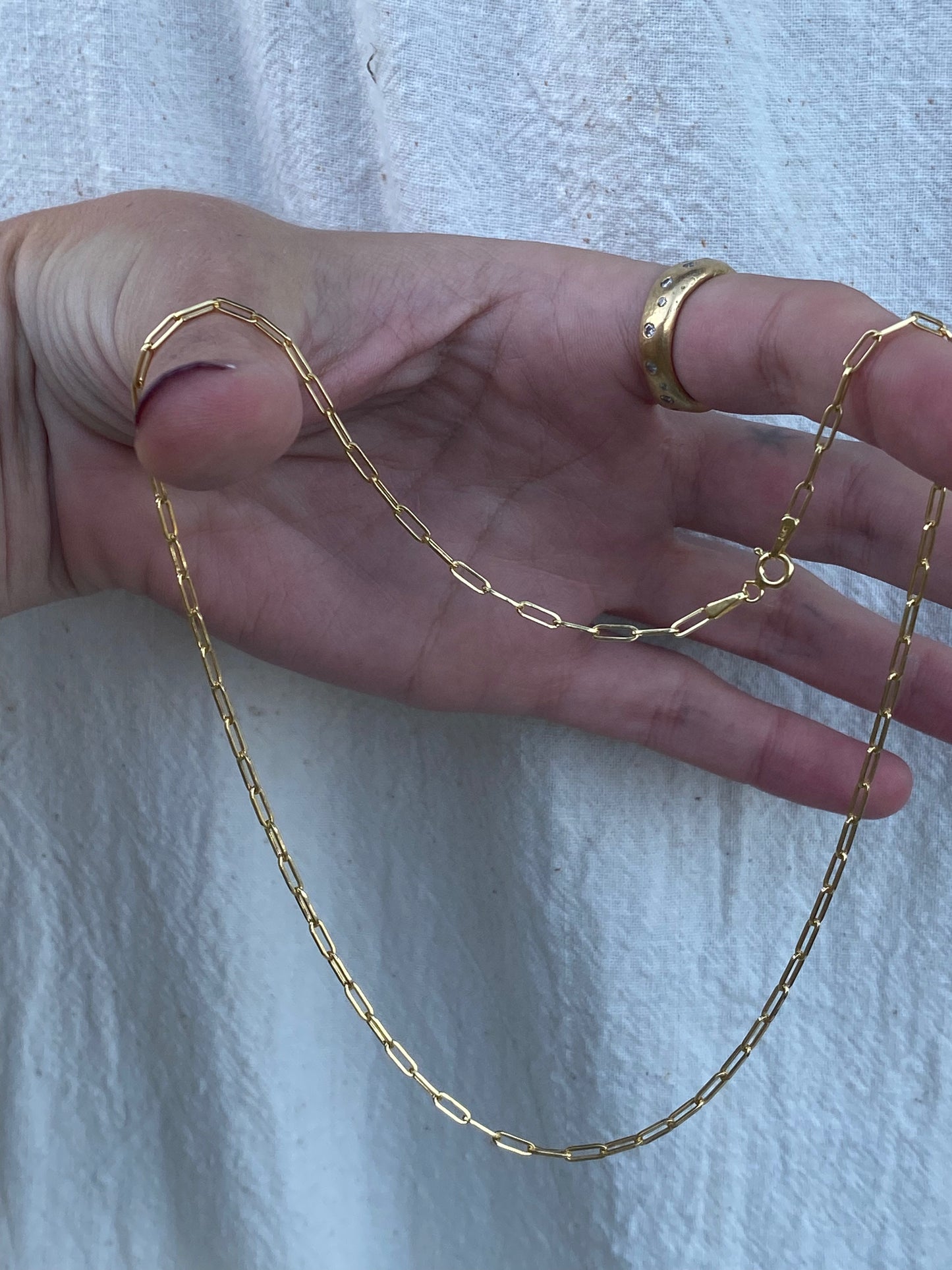 14kt 16" paperclip link chain