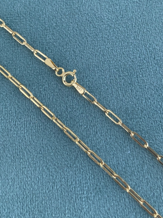 14kt 16" paperclip link chain