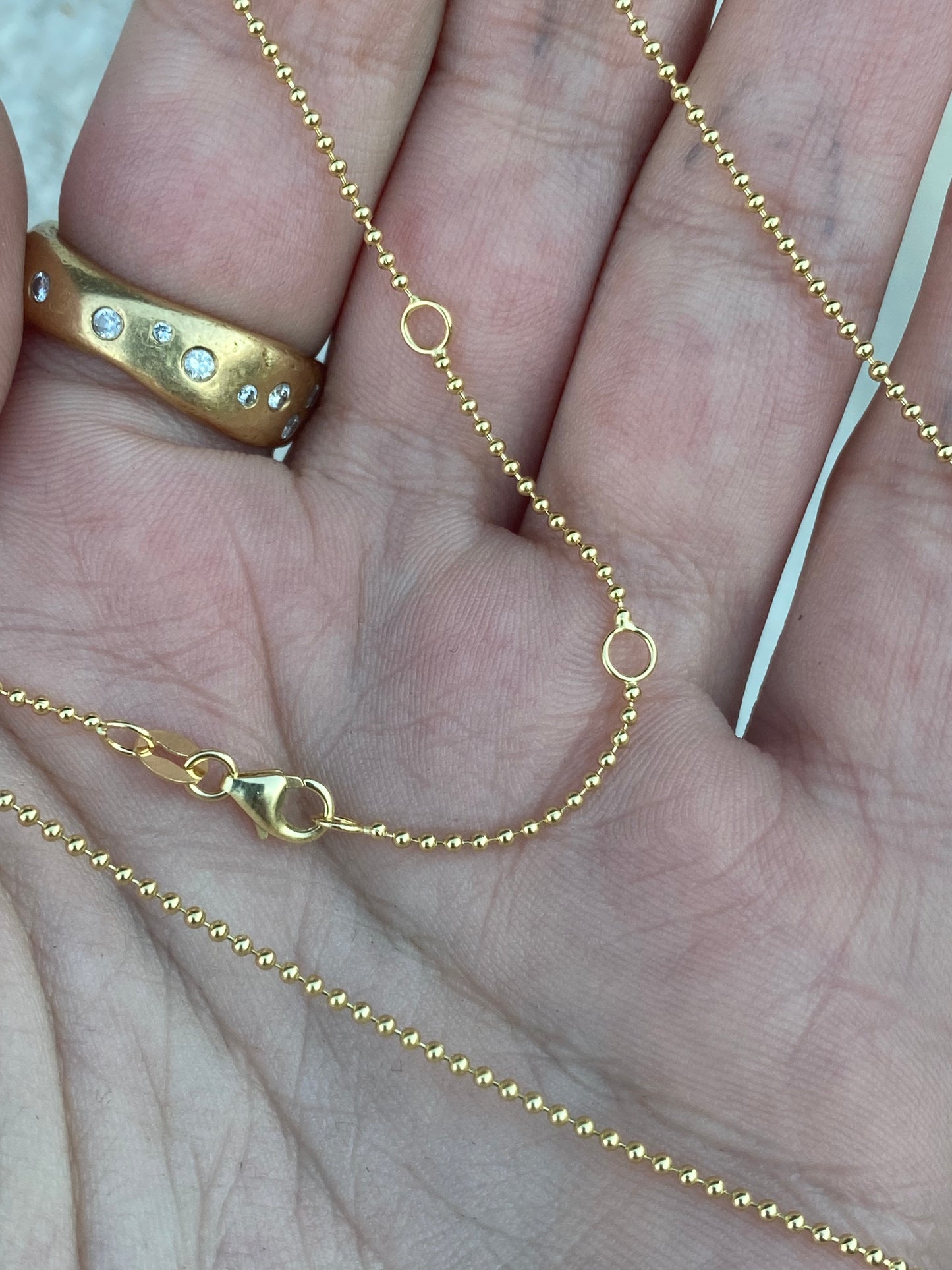 14kt 16-17-18" ball chain