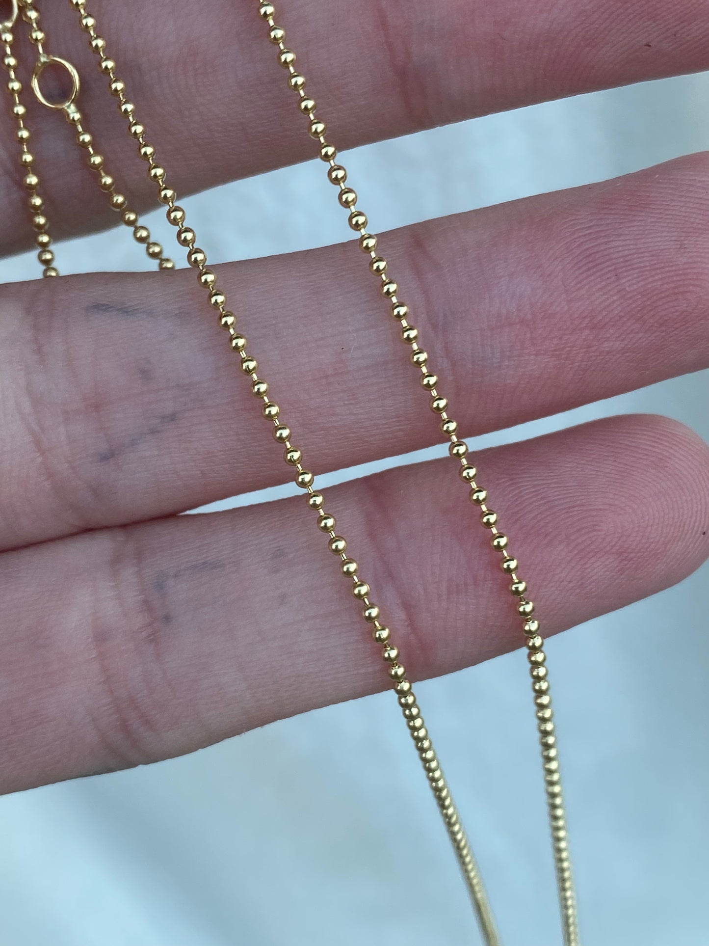 14kt 16-17-18" ball chain