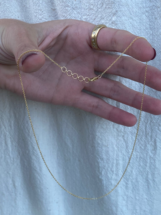 14kt 14.5-15.5" mini link chain