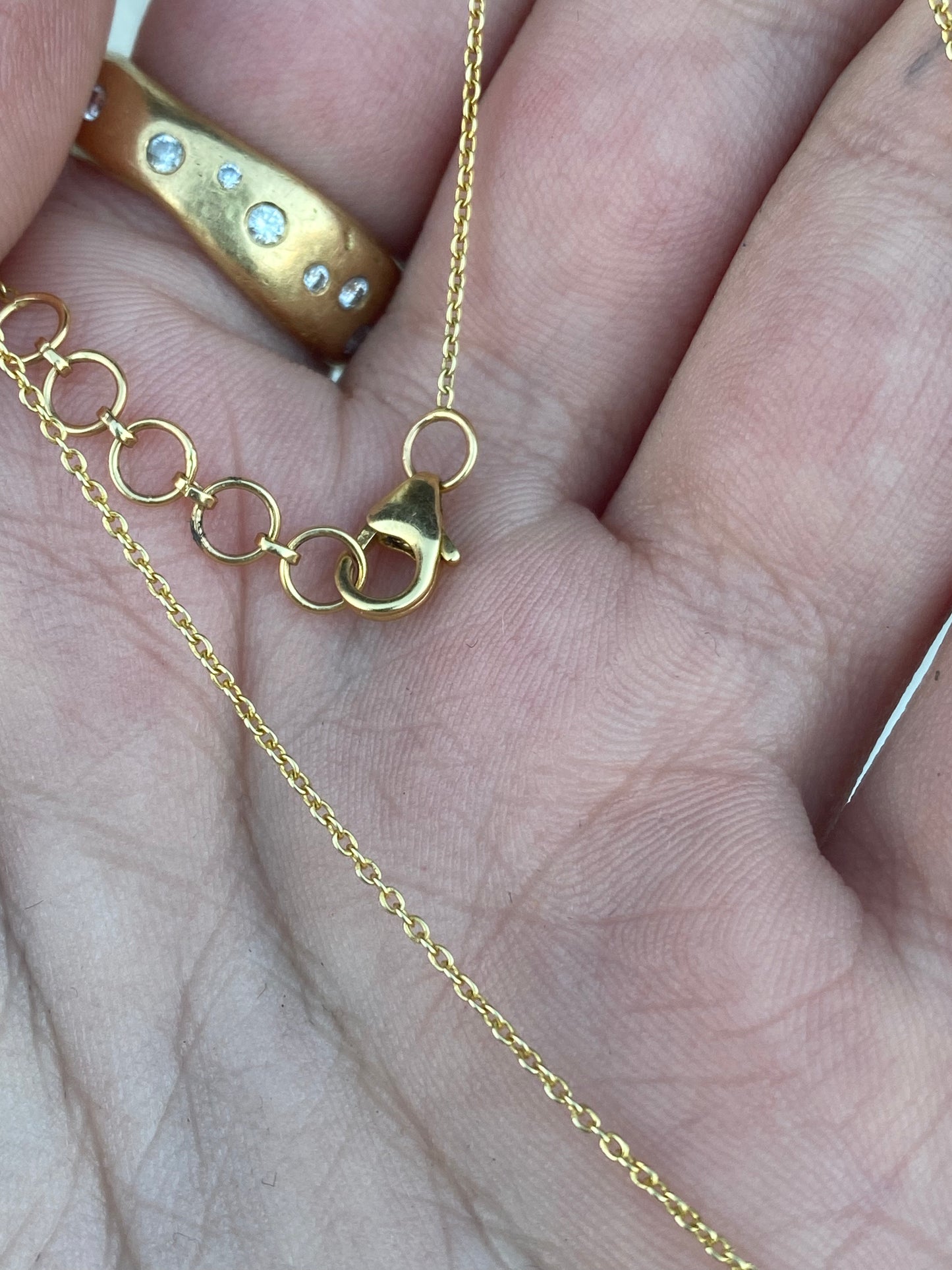14kt 14.5-15.5" mini link chain