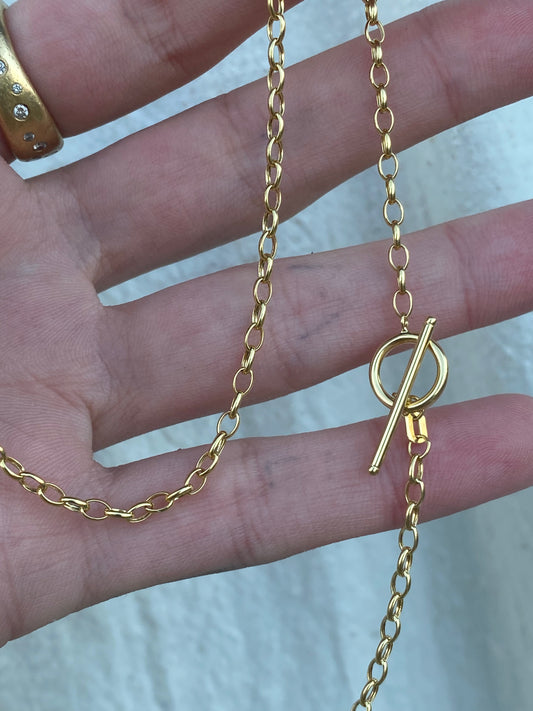 14kt 18" oval link with toggle