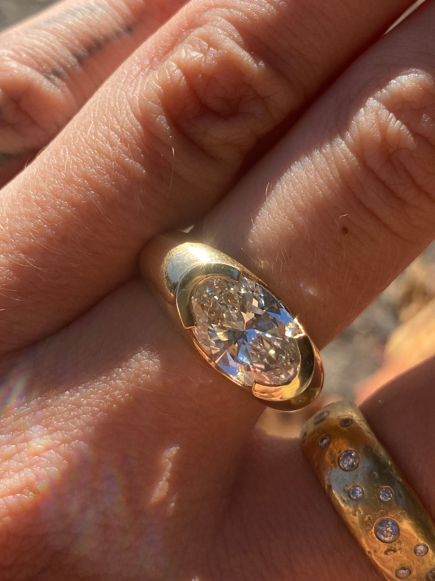 14kt 3.01ctw oval cut lab diamond ring