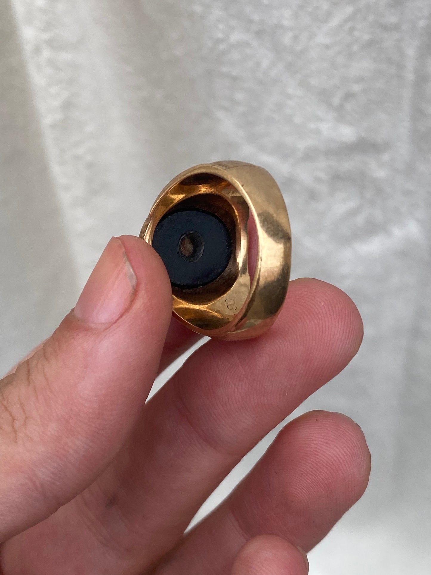 10kt vintage diamond onyx signet