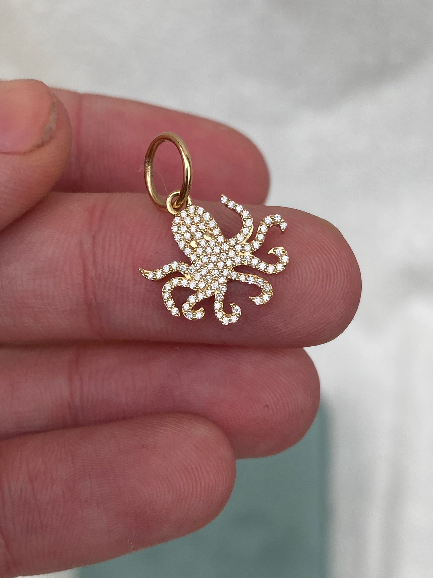 14kt diamond octopus