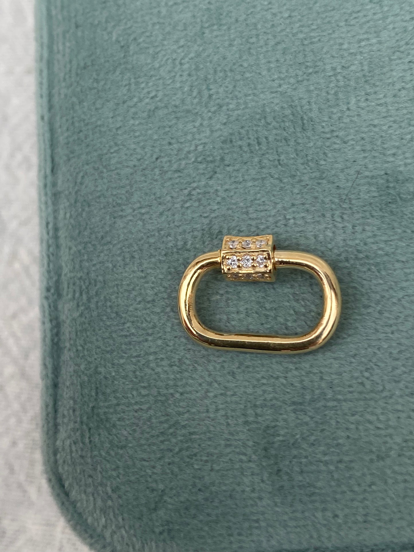 14kt pavé diamond carabiner