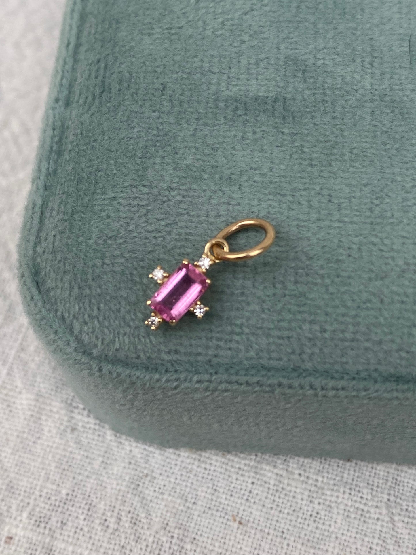 14kt tourmaline diamond pendant