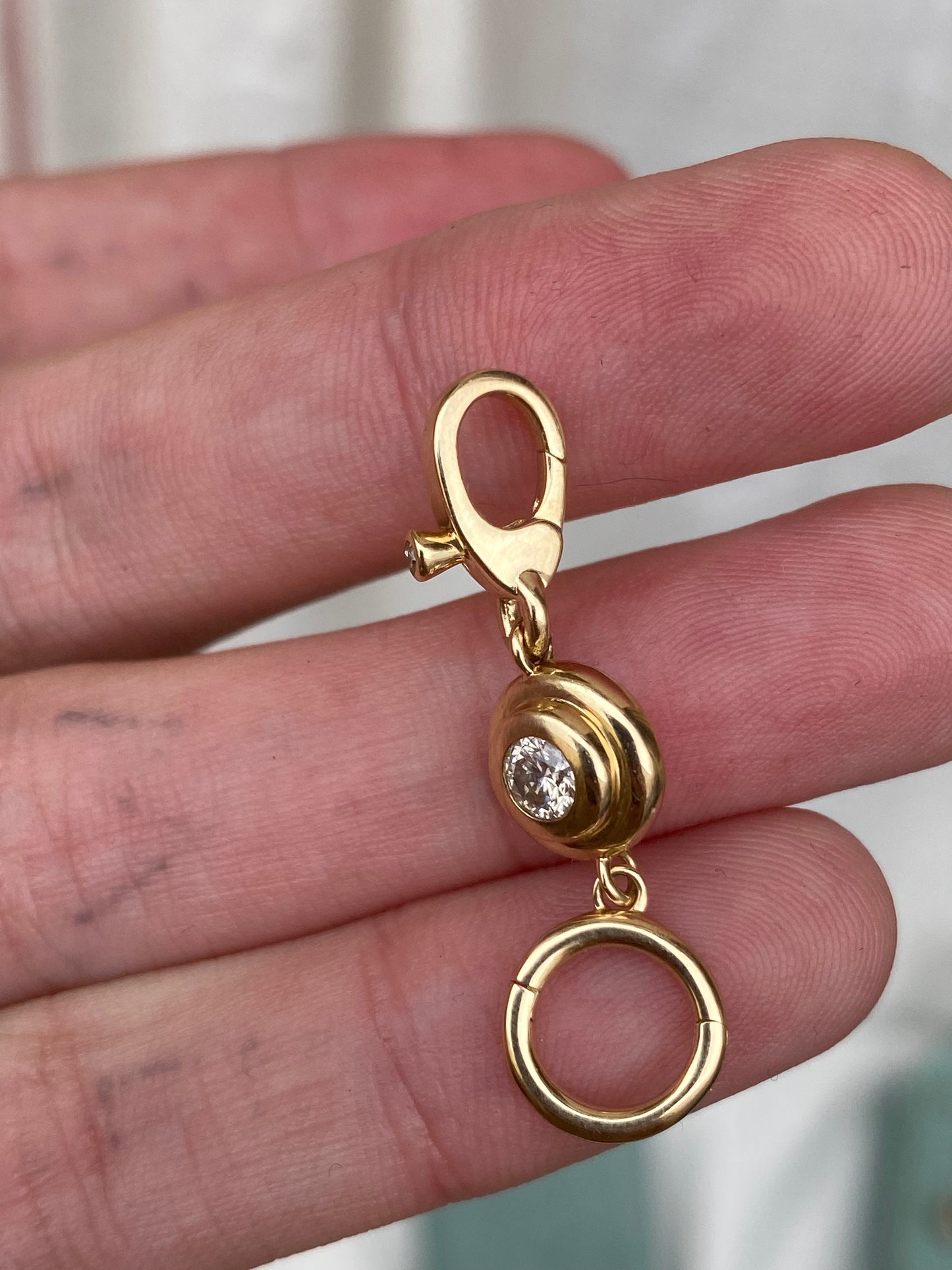 14kt diamond bezel clasp & extender