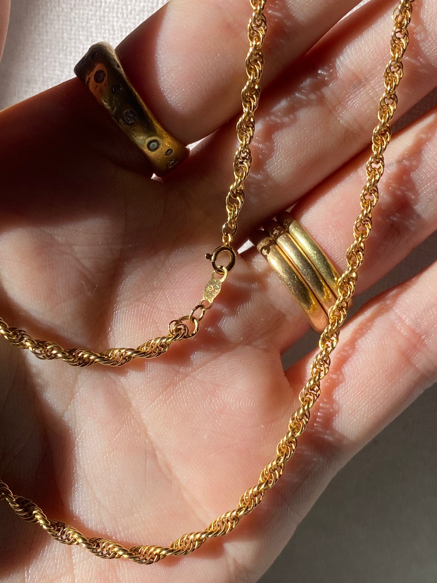 14kt 14" vintage rope chain