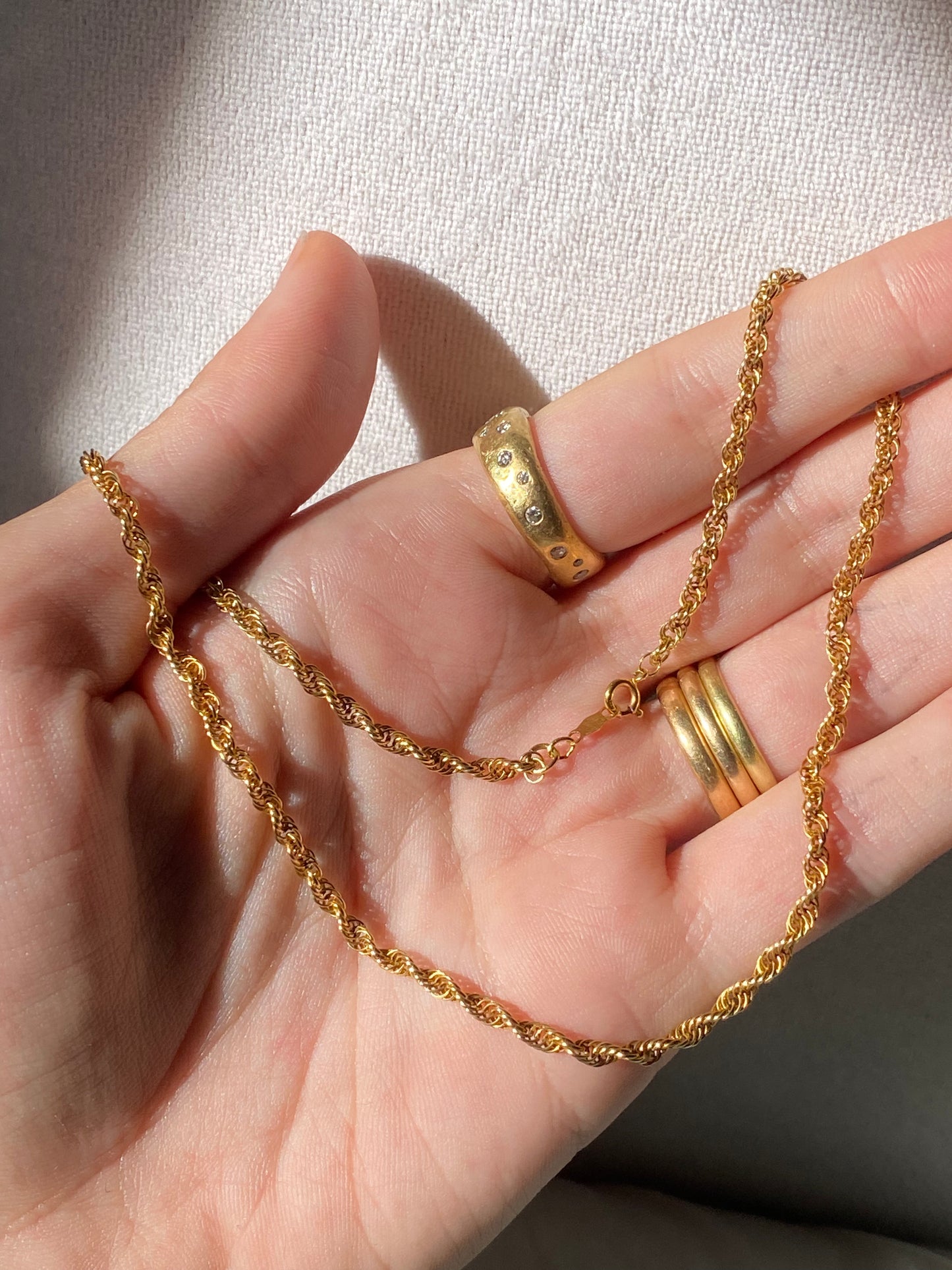 14kt 14" vintage rope chain