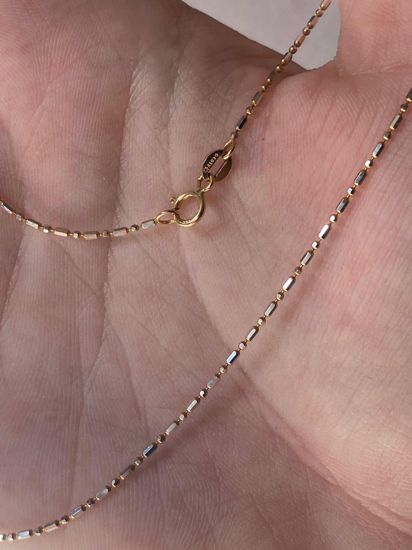14kt 16" vintage ball bar link chain