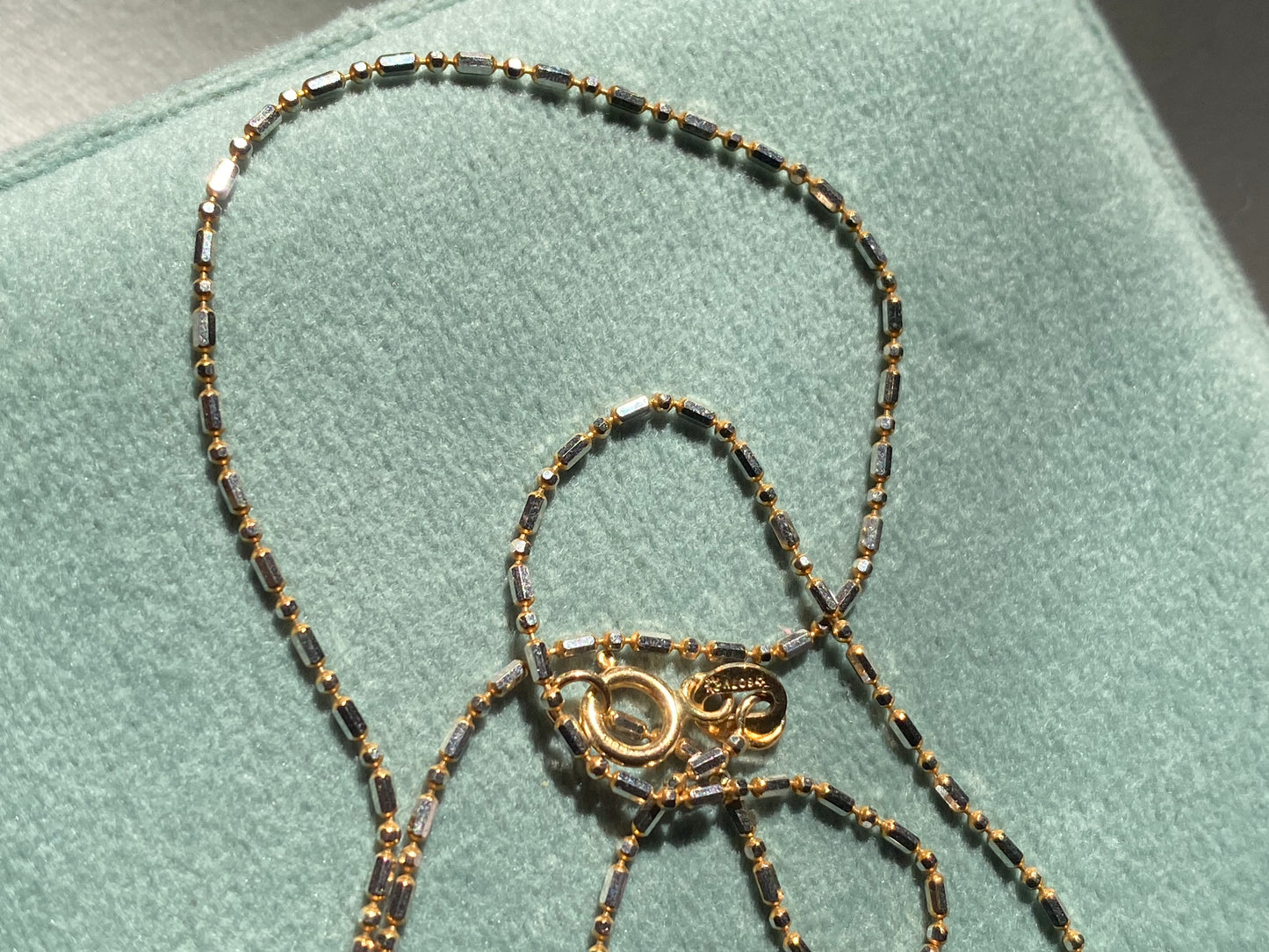 14kt 16" vintage ball bar link chain