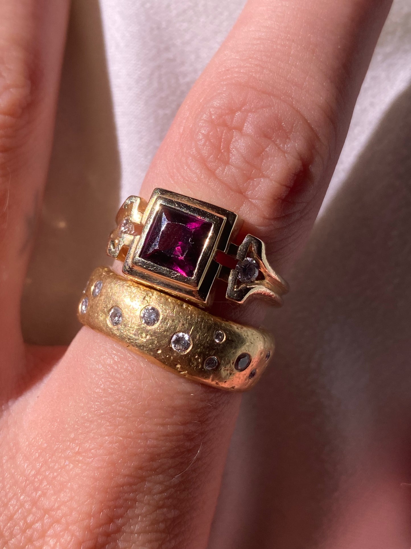 14kt vintage ruby diamond ring