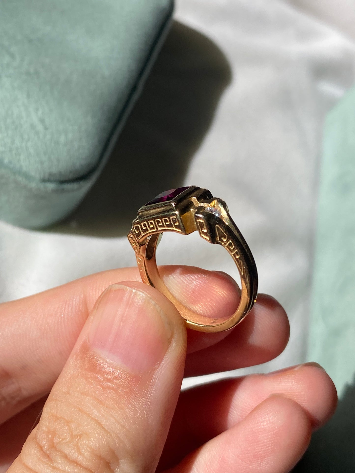14kt vintage ruby diamond ring